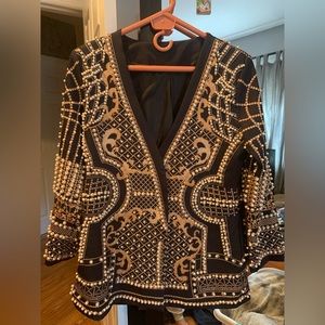 Black and Gold Pearl Blazer